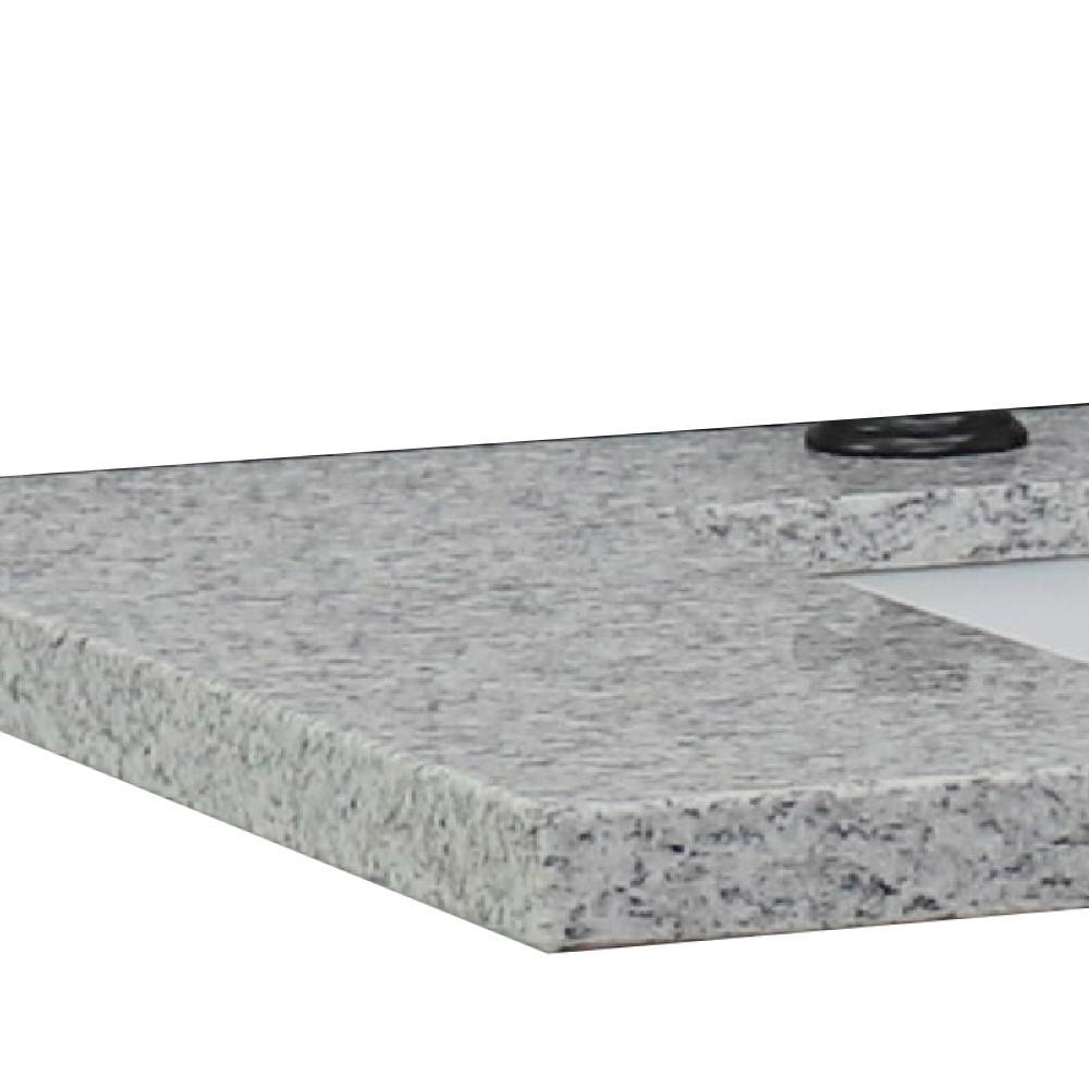 37 Gray granite countertop and single rectangle right sink. Picture 4