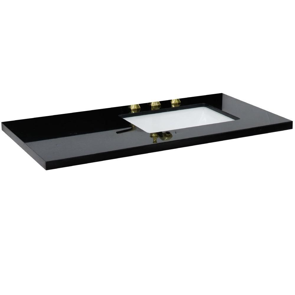 43 Black galaxy countertop and single rectangle right sink. Picture 2