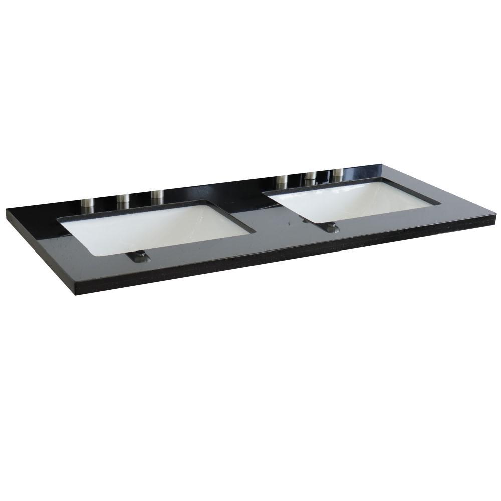 49 Black galaxy countertop and double rectangle sink. Picture 1
