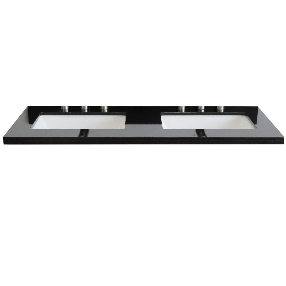 49 Black galaxy countertop and double rectangle sink. Picture 3