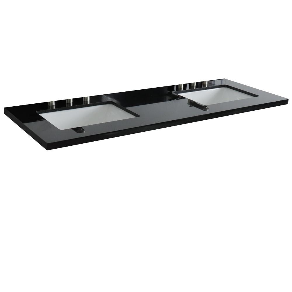 61 Black galaxy countertop and double rectangle sink. Picture 2