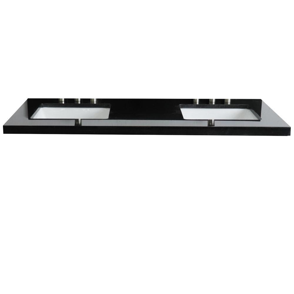 61 Black galaxy countertop and double rectangle sink. Picture 4