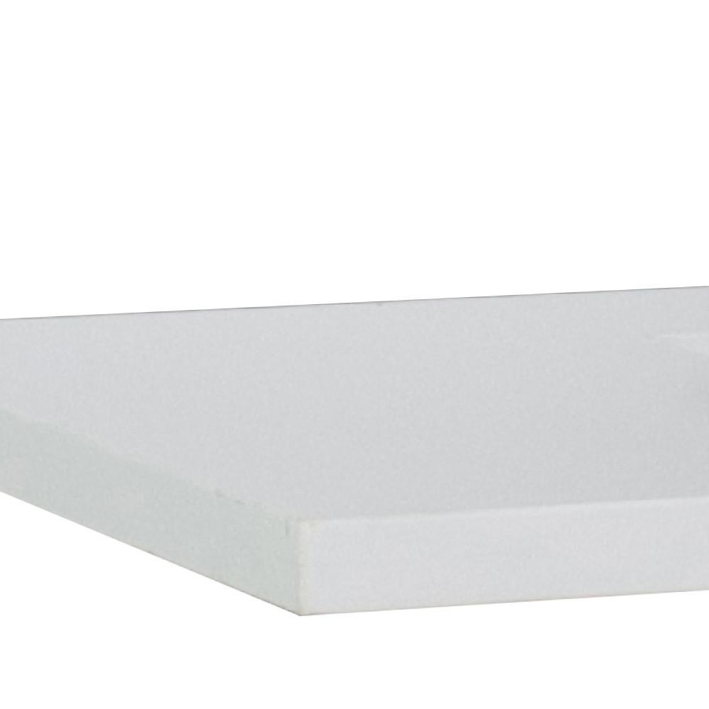 61 White quartz countertop and single rectangle sink. Picture 3