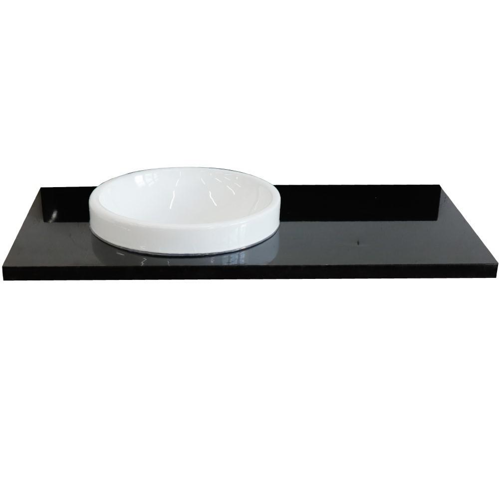 43 Black galaxy countertop and single round left sink. Picture 1