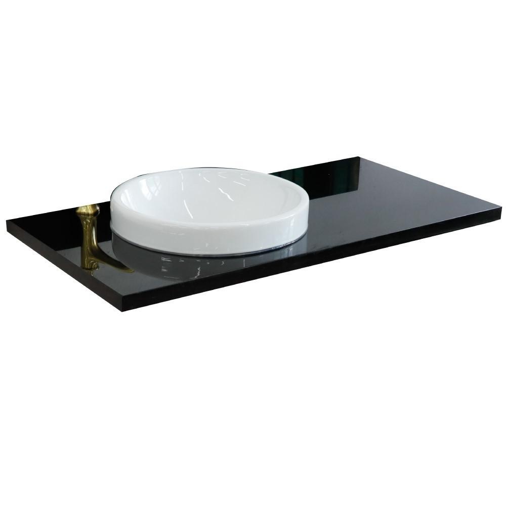43 Black galaxy countertop and single round left sink. Picture 2