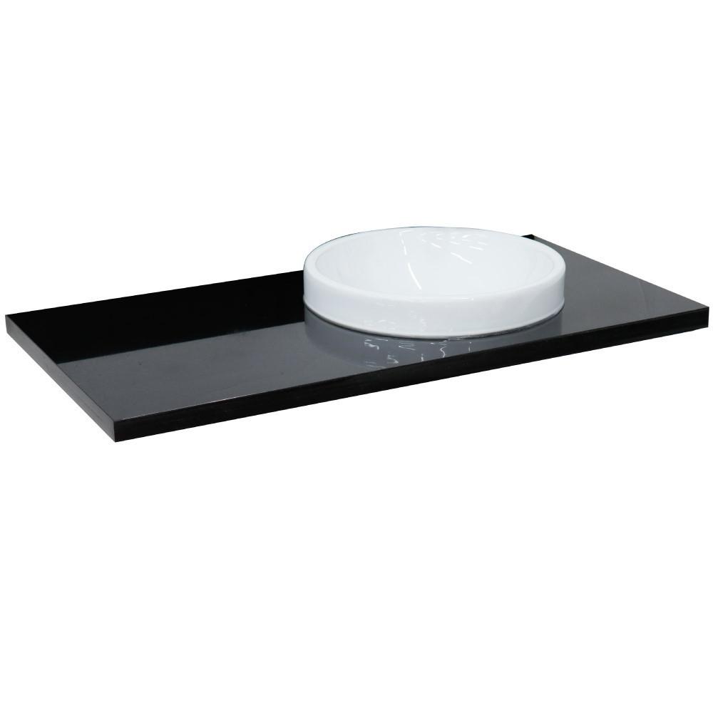 43 Black galaxy countertop and single round right sink. Picture 4