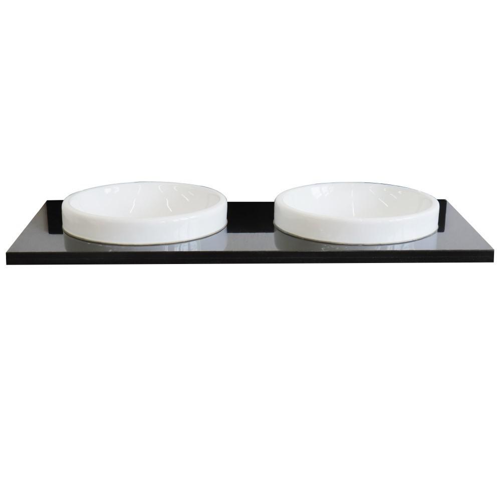 49 Black galaxy countertop and double round sink. Picture 2