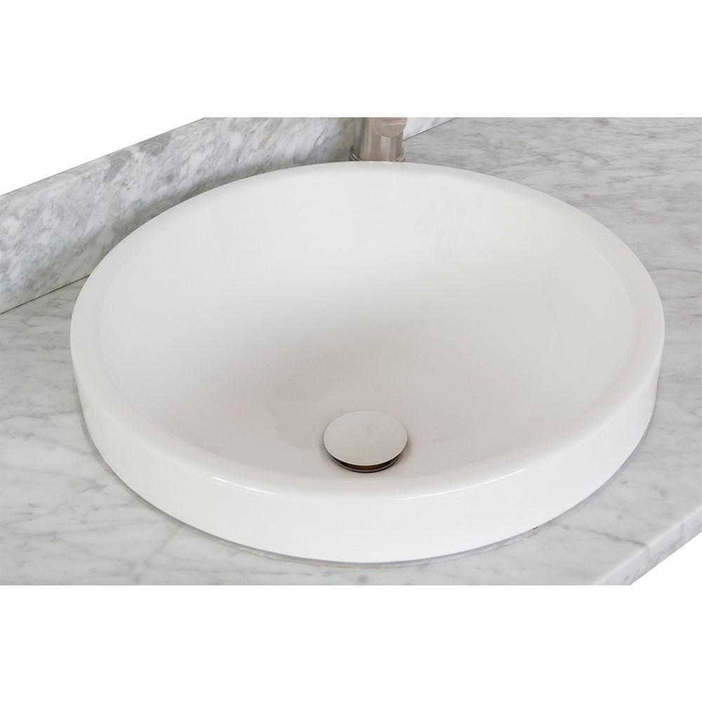 49 White Carrara top with round sink. Picture 4