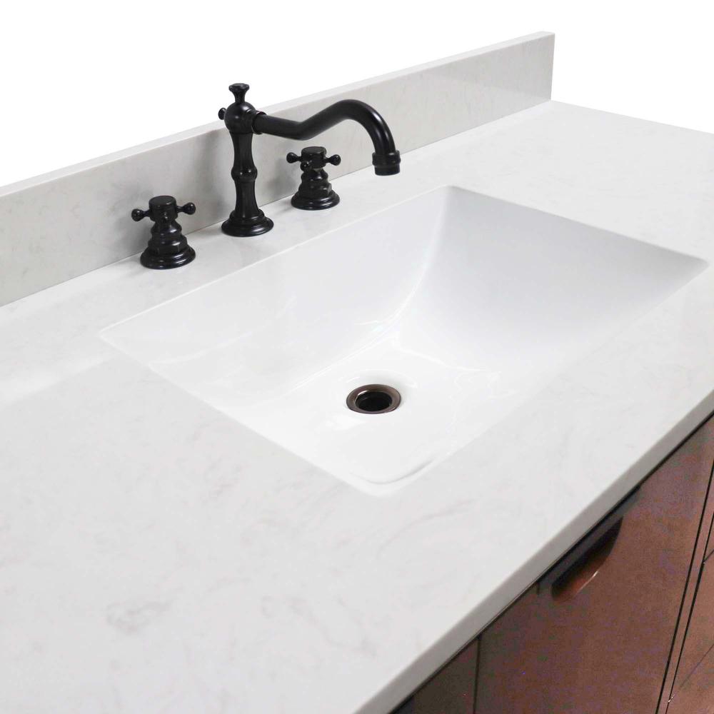 49 in. Single Sink Vanity in Dark Cherry with Engineered Quartz Top. Picture 11