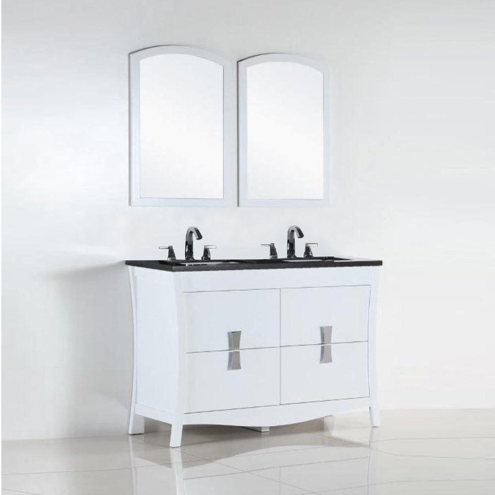 48 in. Double sink vanity with black galaxy top. Picture 4