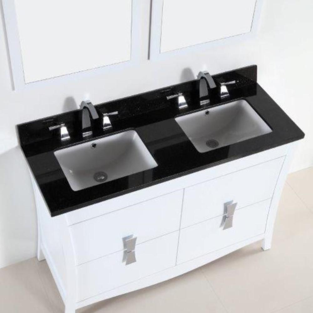 48 in. Double sink vanity with black galaxy top. Picture 6