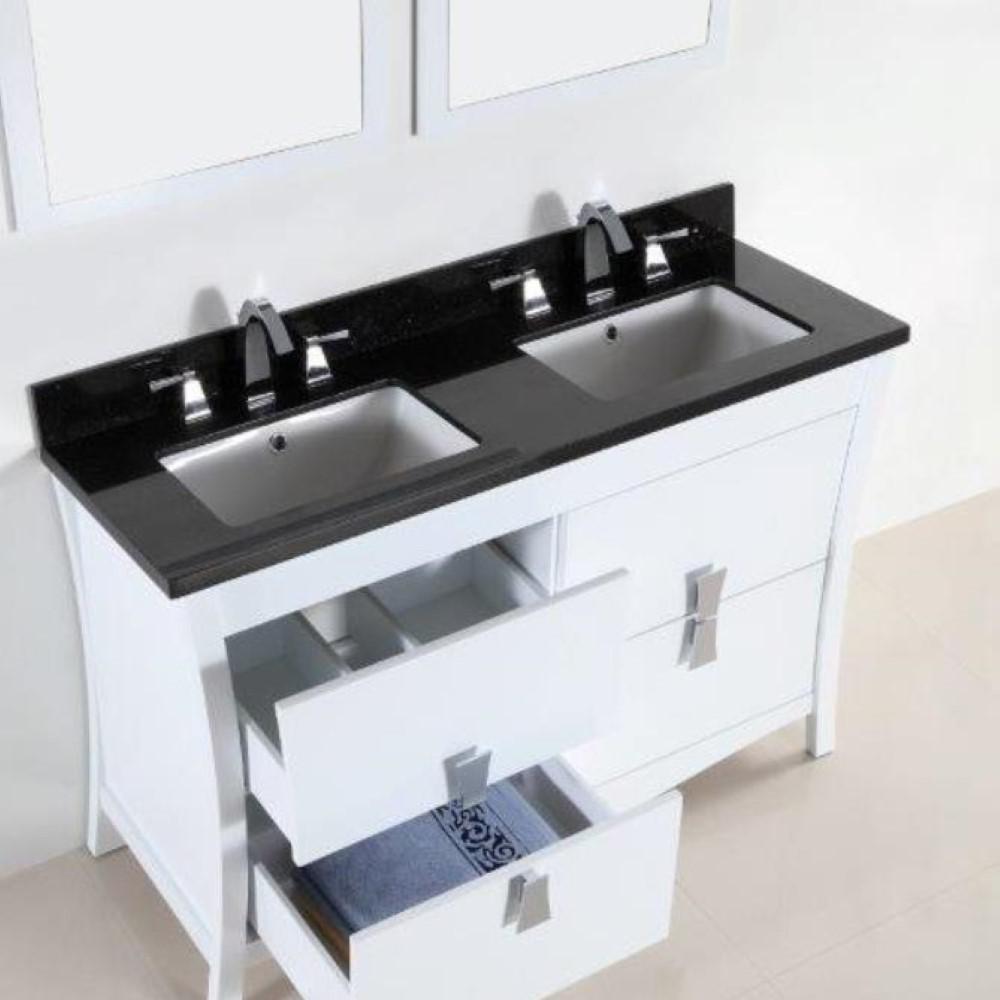 48 in. Double sink vanity with black galaxy top. Picture 7