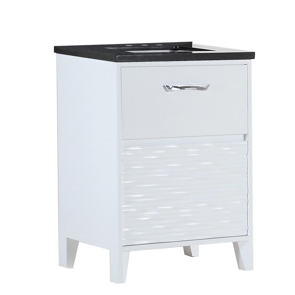 24 in. Single sink vanity with black galaxy top. Picture 1