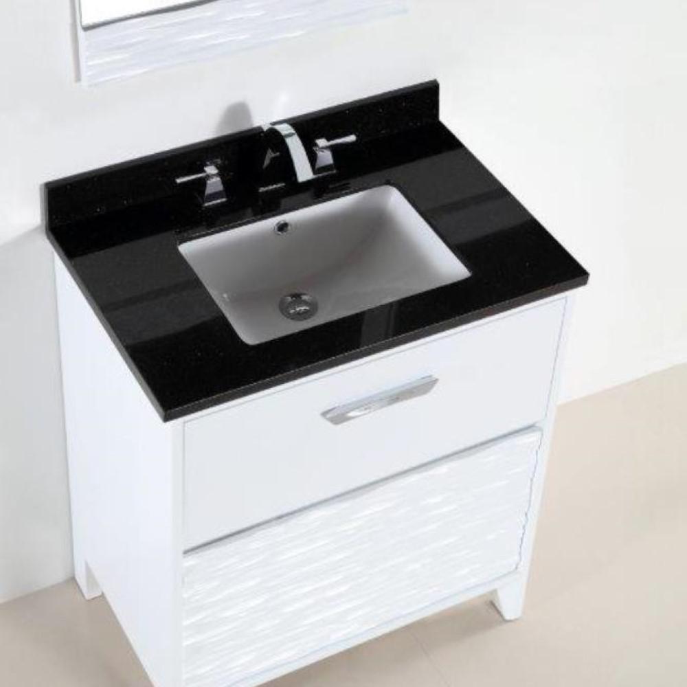 30 in. Single sink vanity with black galaxy top. Picture 6