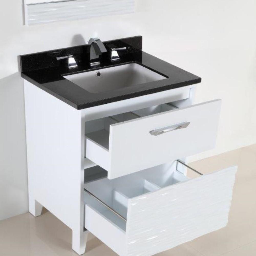 30 in. Single sink vanity with black galaxy top. Picture 7