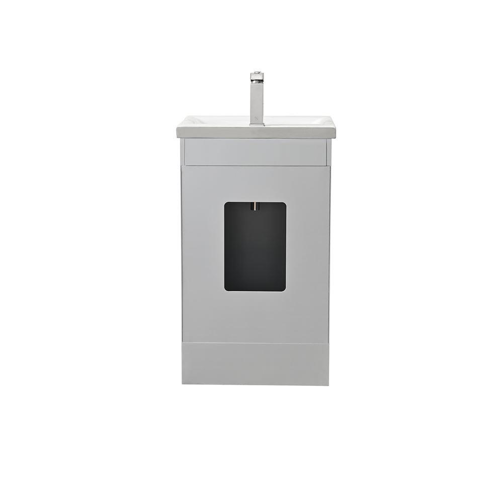 20 in. Single Sink Vanity in Light Gray Finish with White Ceramic Sink Top. Picture 3