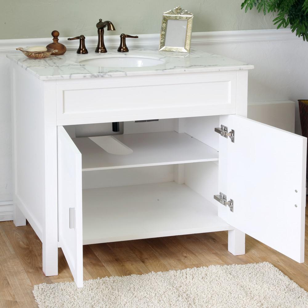 36 in Single sink vanity-wood-white. Picture 3