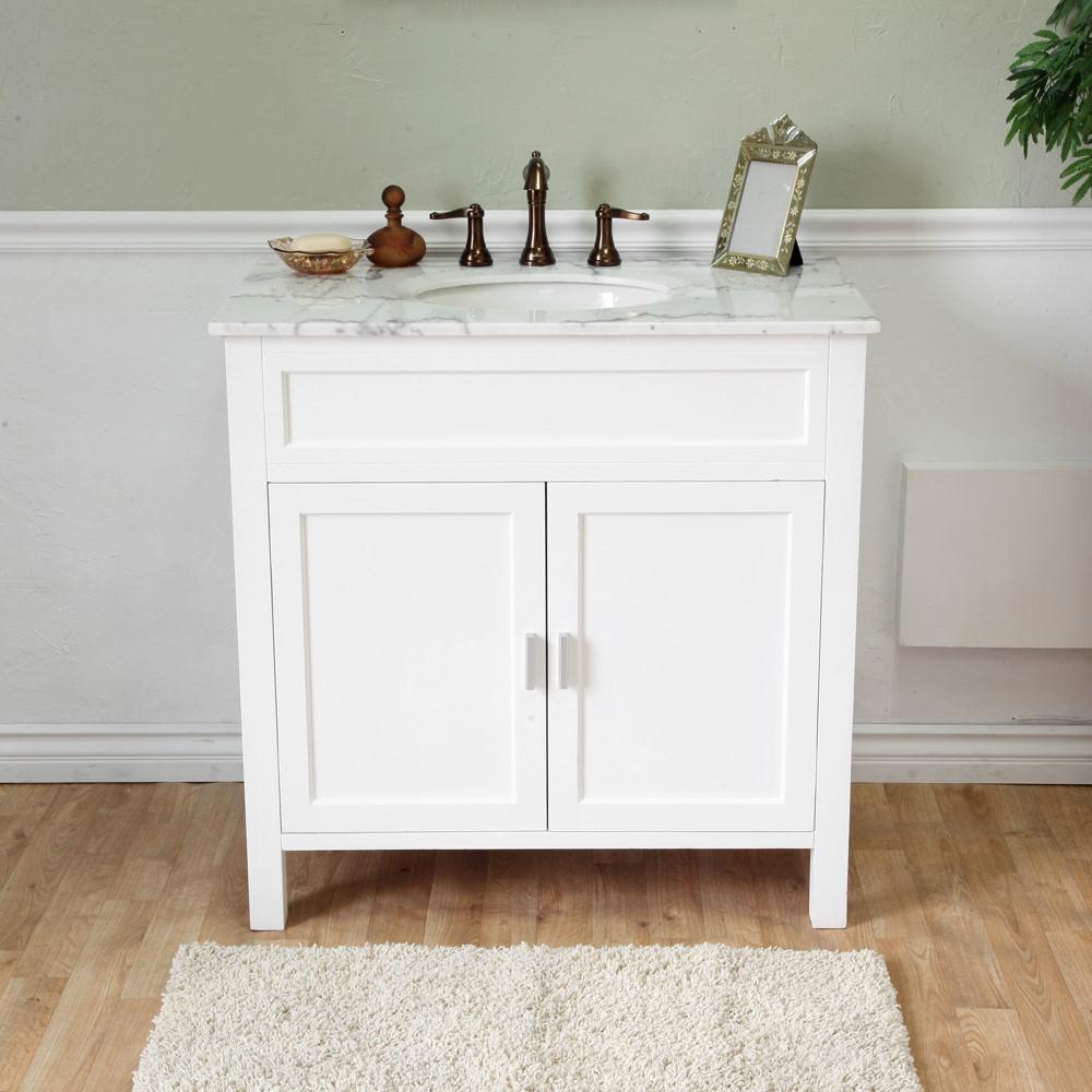 36 in Single sink vanity-wood-white. Picture 4