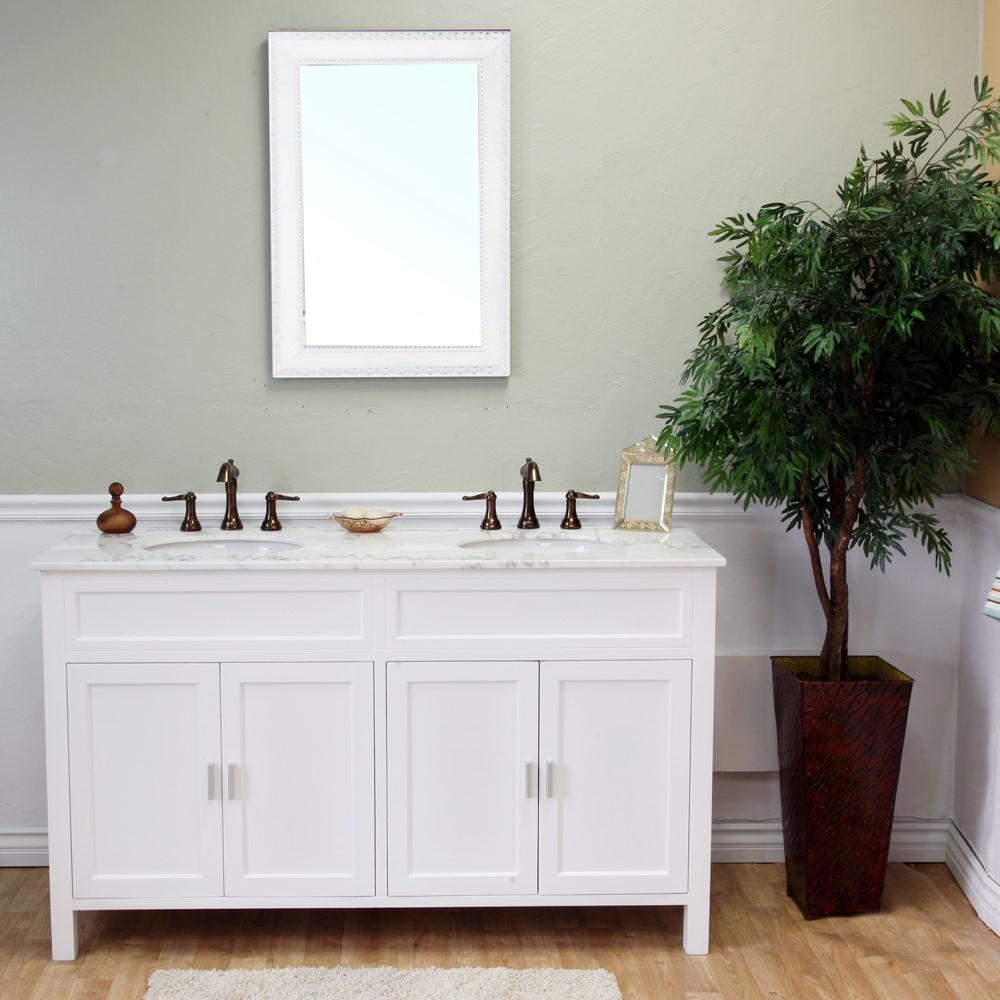 60 in Double sink vanity-wood-white. Picture 4