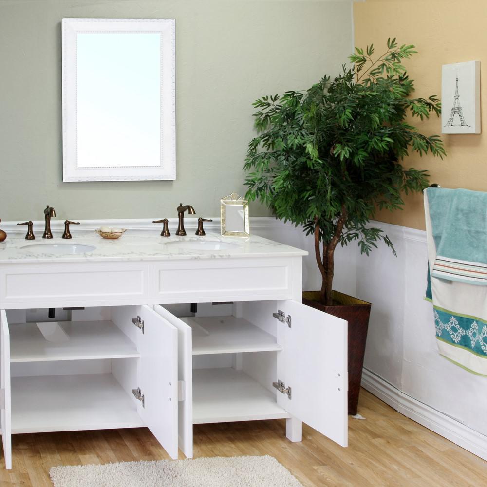 60 in Double sink vanity-wood-white. Picture 5