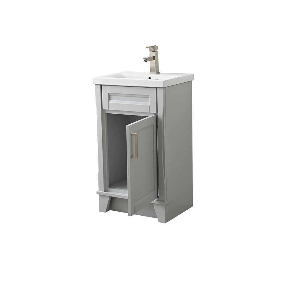 20 in. Single Sink Vanity in Light Gray Finish with White Ceramic Sink Top. Picture 2
