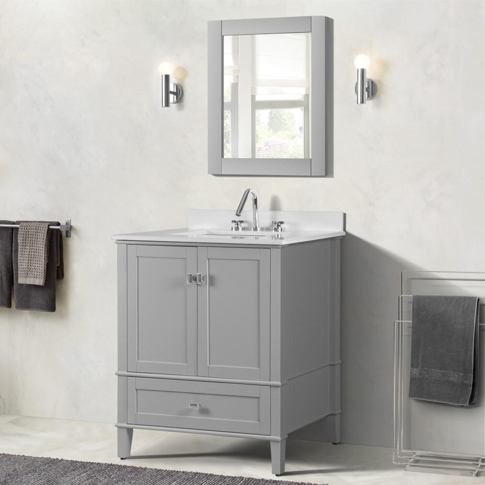 31 SINGLE VANITY IN L/GRAY WITH QUARTZ TOP. Picture 2