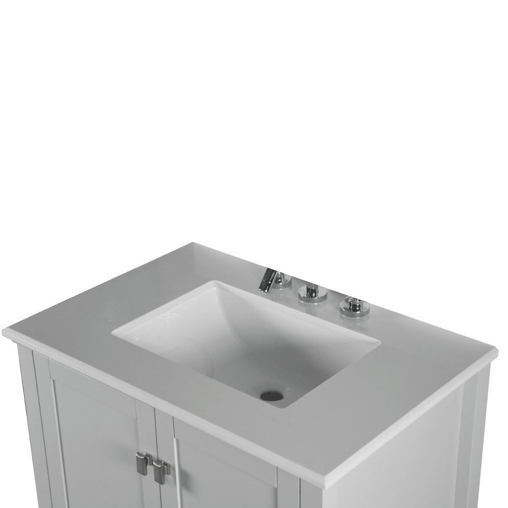 31 SINGLE VANITY IN L/GRAY WITH QUARTZ TOP. Picture 4