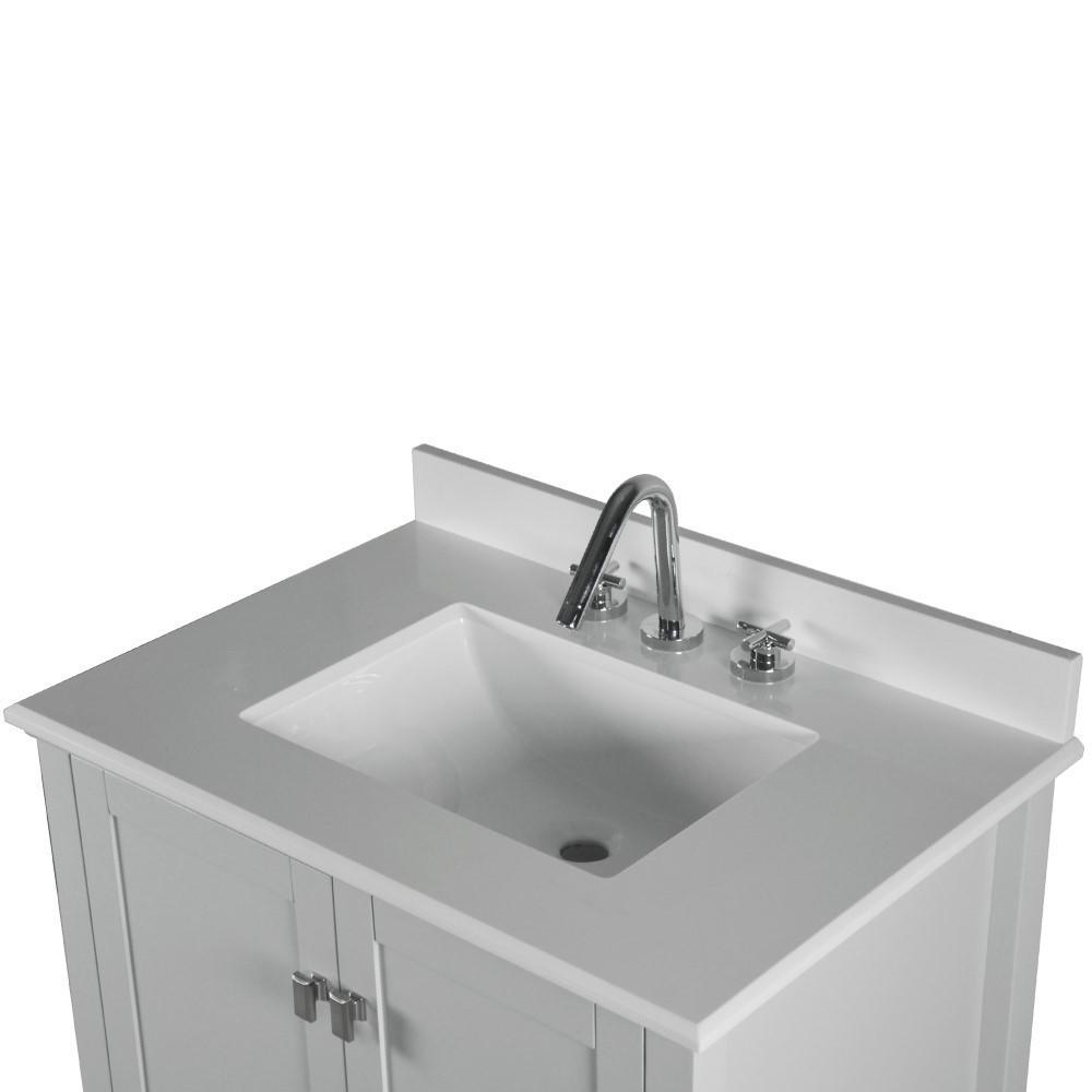 31 SINGLE VANITY IN L/GRAY WITH QUARTZ TOP. Picture 7