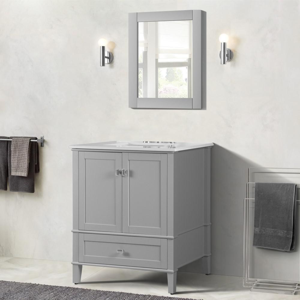 31 SINGLE VANITY IN L/GRAY WITH QUARTZ TOP. Picture 9