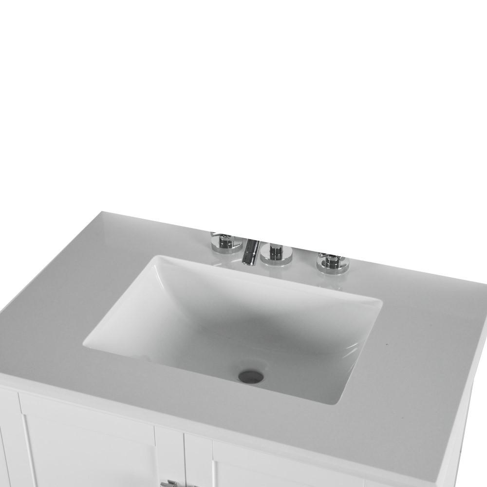 31 SINGLE VANITY IN WHITE WITH QUARTZ TOP. Picture 4