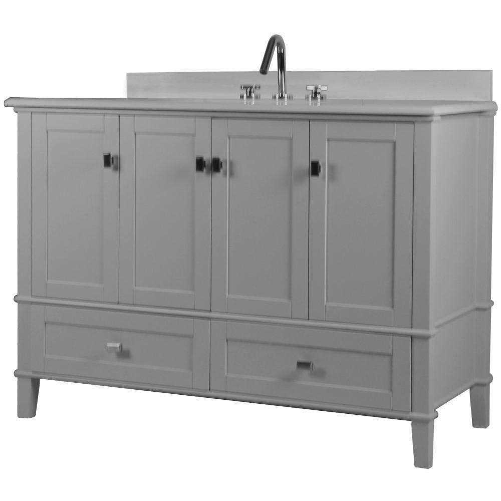 49 SINGLE VANITY IN L/GRAY WITH QUARTZ TOP. Picture 3