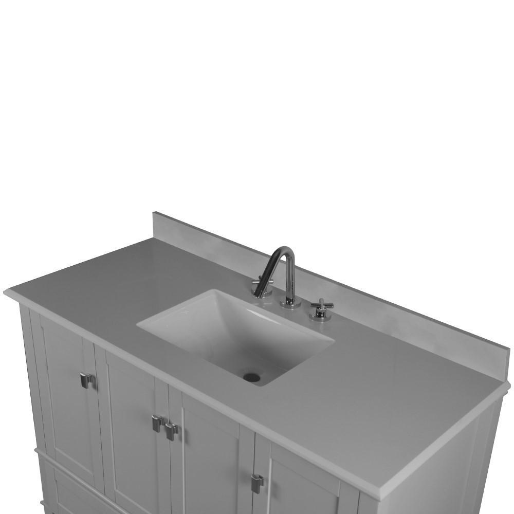 49 SINGLE VANITY IN L/GRAY WITH QUARTZ TOP. Picture 7