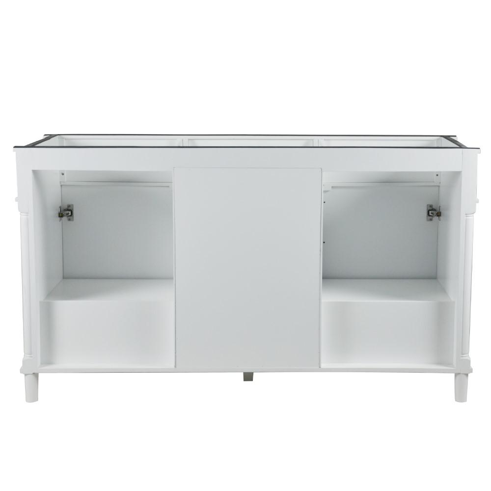 60 DOUBLE VANITY IN WHITE WITH WHITE CARRRA MARBLE TOP. Picture 6