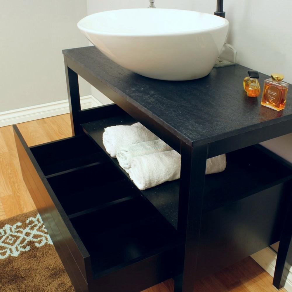 35.5 in Single sink vanity-wood-black. Picture 5