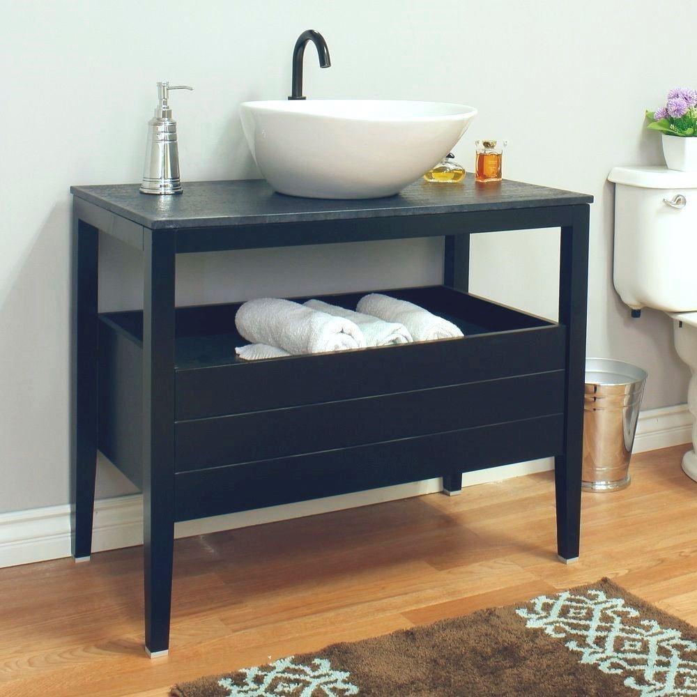 35.5 in Single sink vanity-wood-black. Picture 6