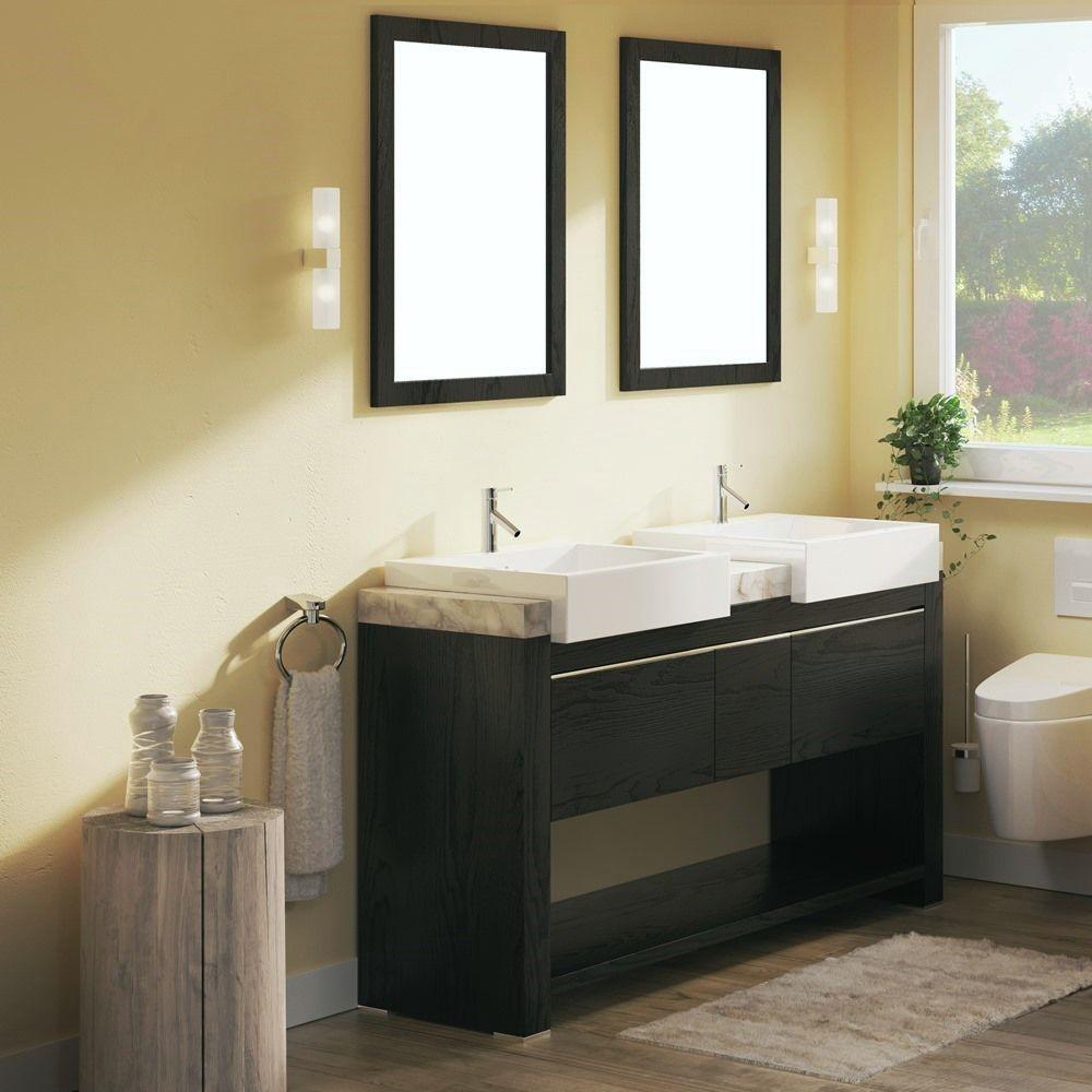 57.75  in Double sink vanity-Wood-black. Picture 2