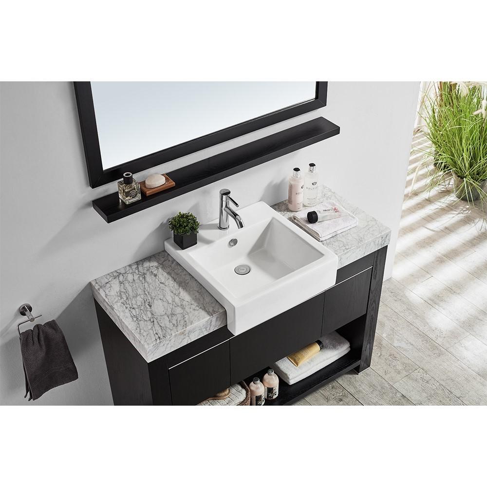 57.75  in Double sink vanity-Wood-black. Picture 30