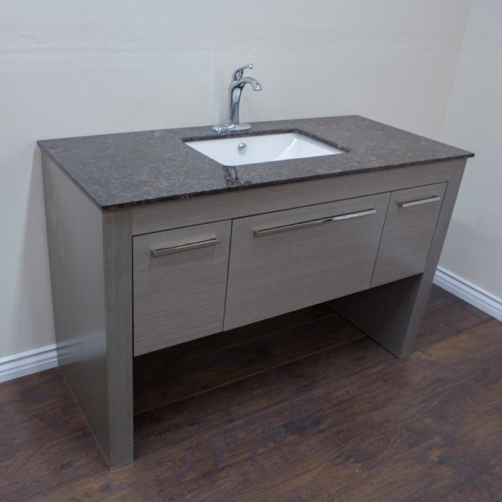 55.3 in Single sink vanity-Gray-Tan Brown. Picture 5