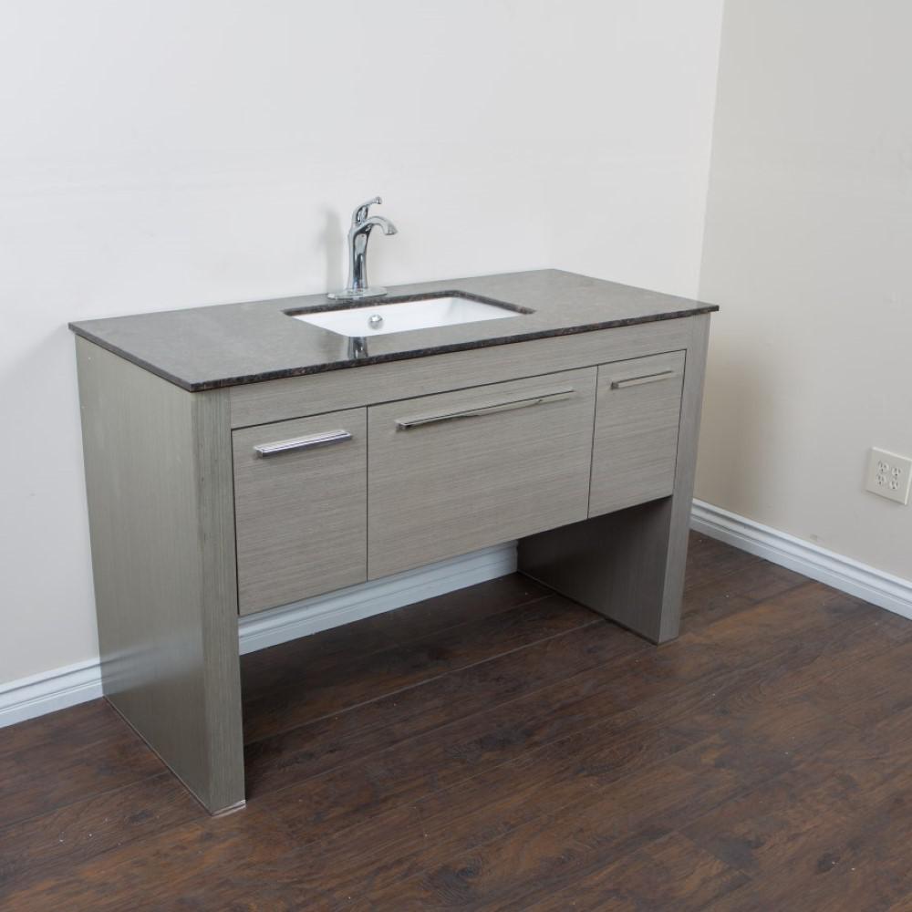 55.3 in Single sink vanity-Gray-Tan Brown. Picture 7