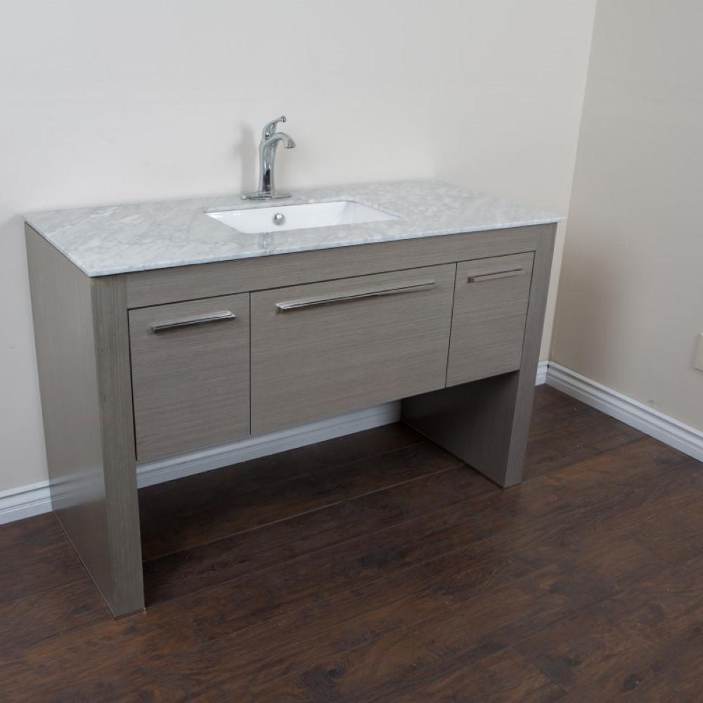 55.3 in Single sink vanity-Gray-White Marble. Picture 2