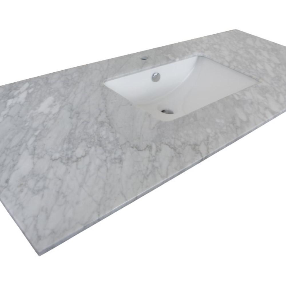 55.3 in Single sink vanity-Gray-White Marble. Picture 3