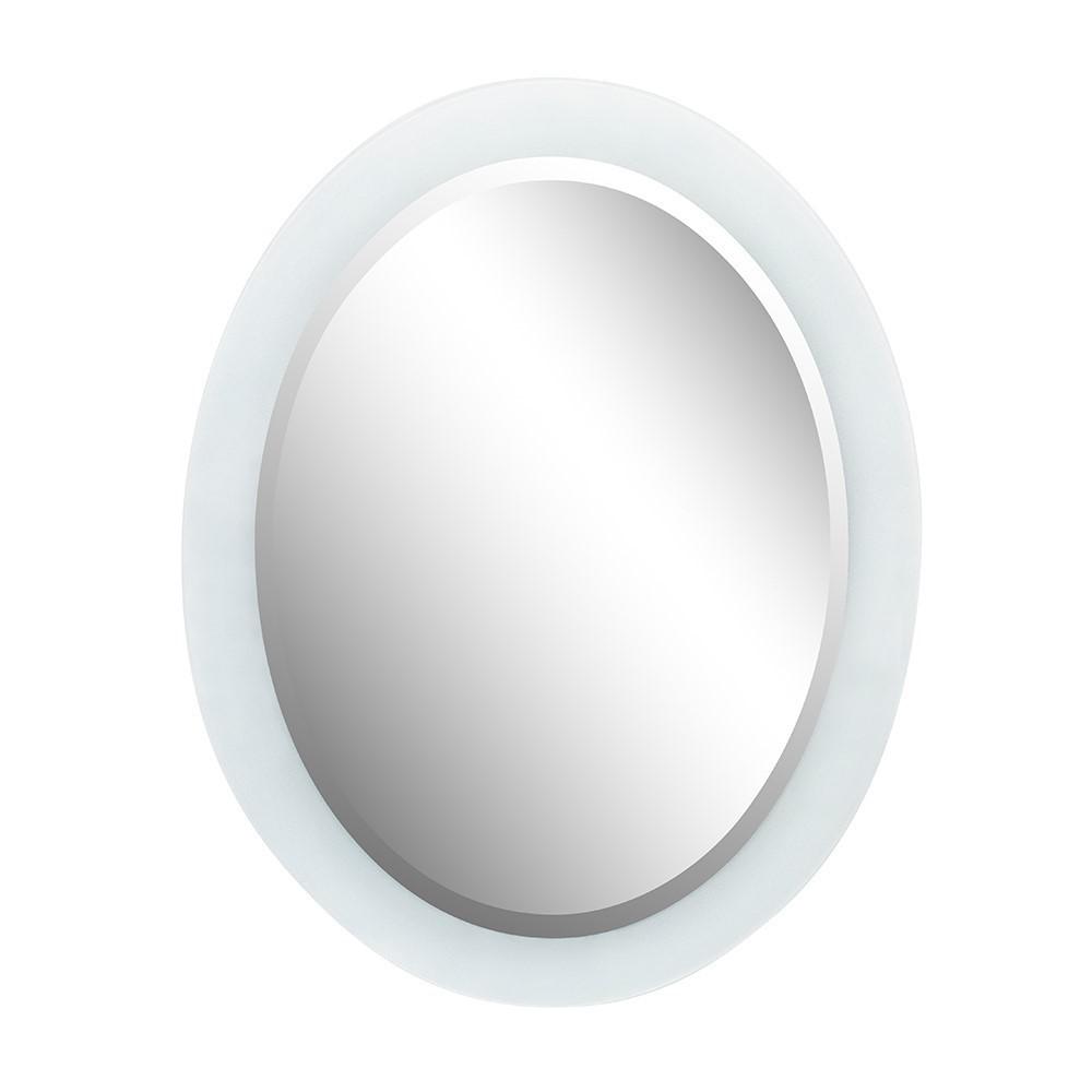23 in. Oval Frosted Frame Mirror. Picture 2