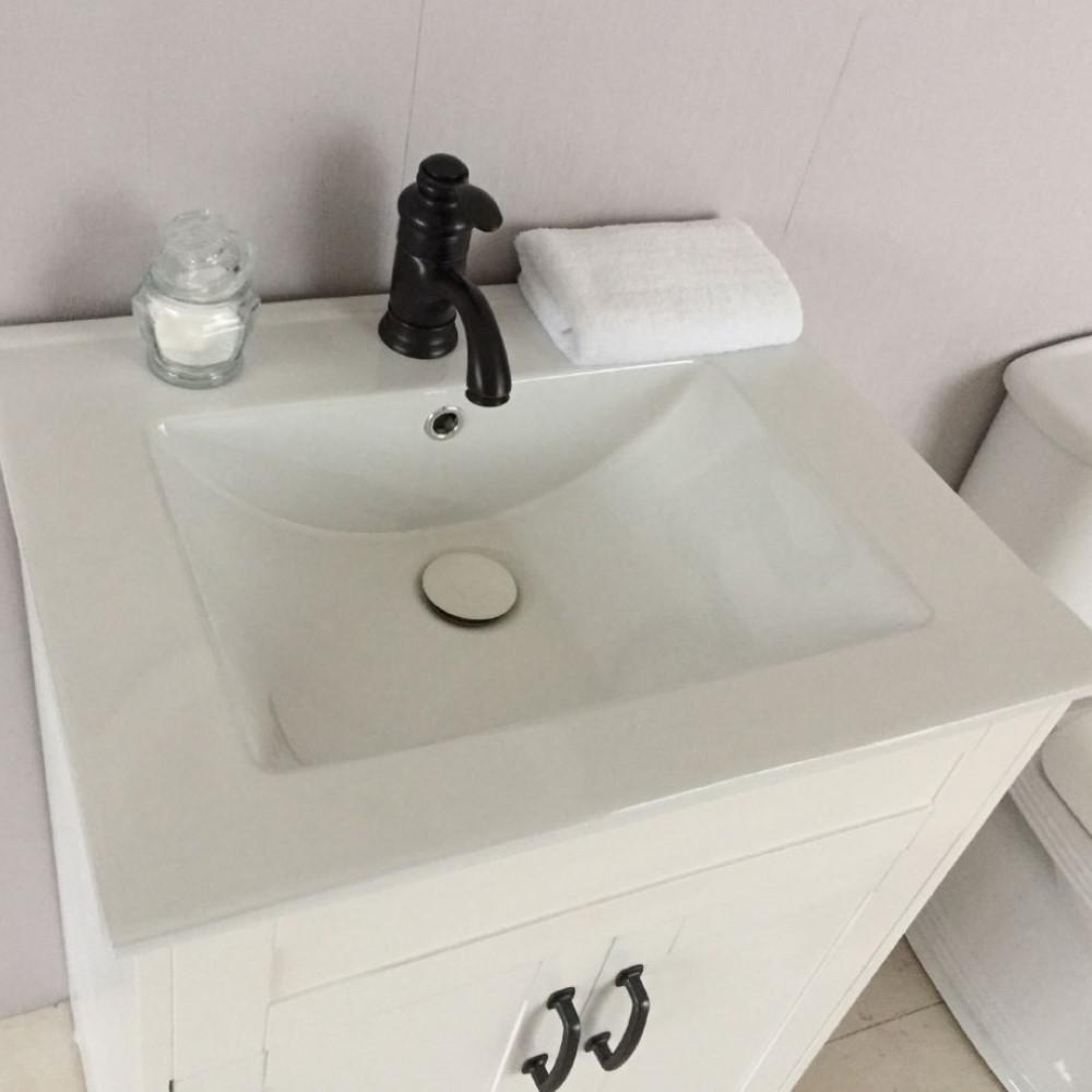 24 in Single sink vanity-manufactured wood-white. Picture 2