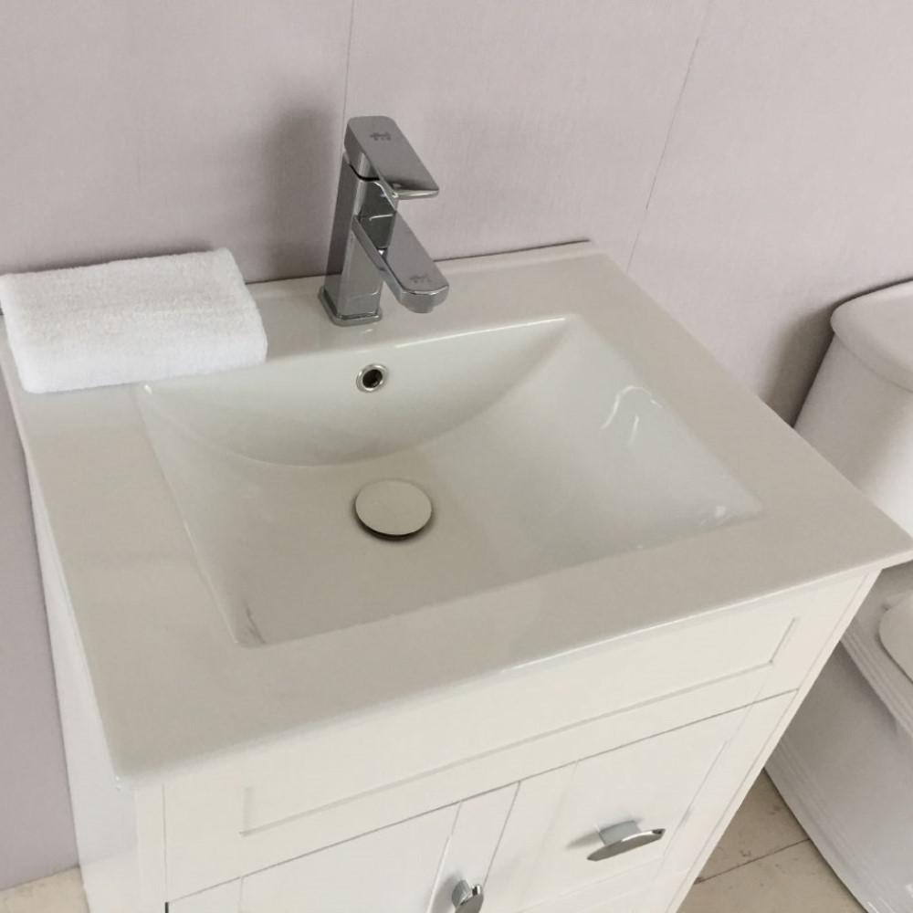 24 in Single sink vanity-manufactured wood-white. Picture 3