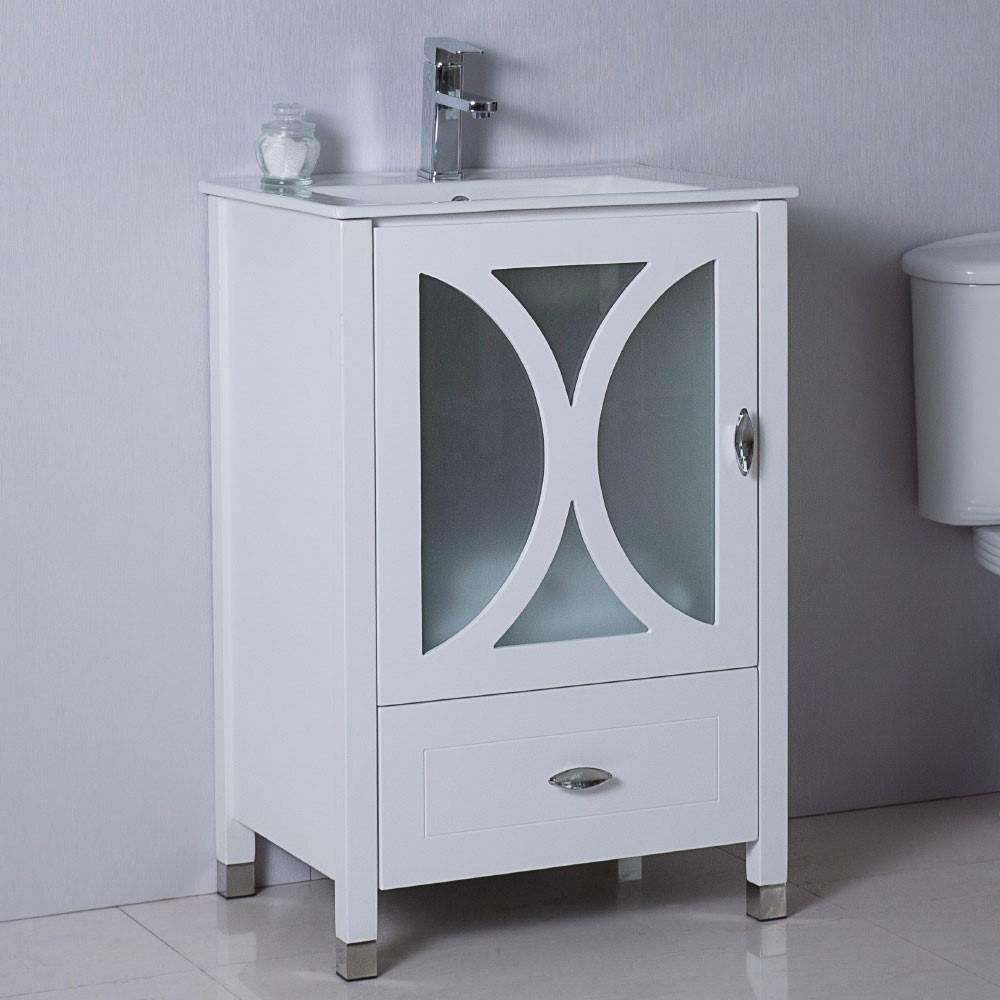 24 in Single sink vanity-manufactured wood-white. Picture 2