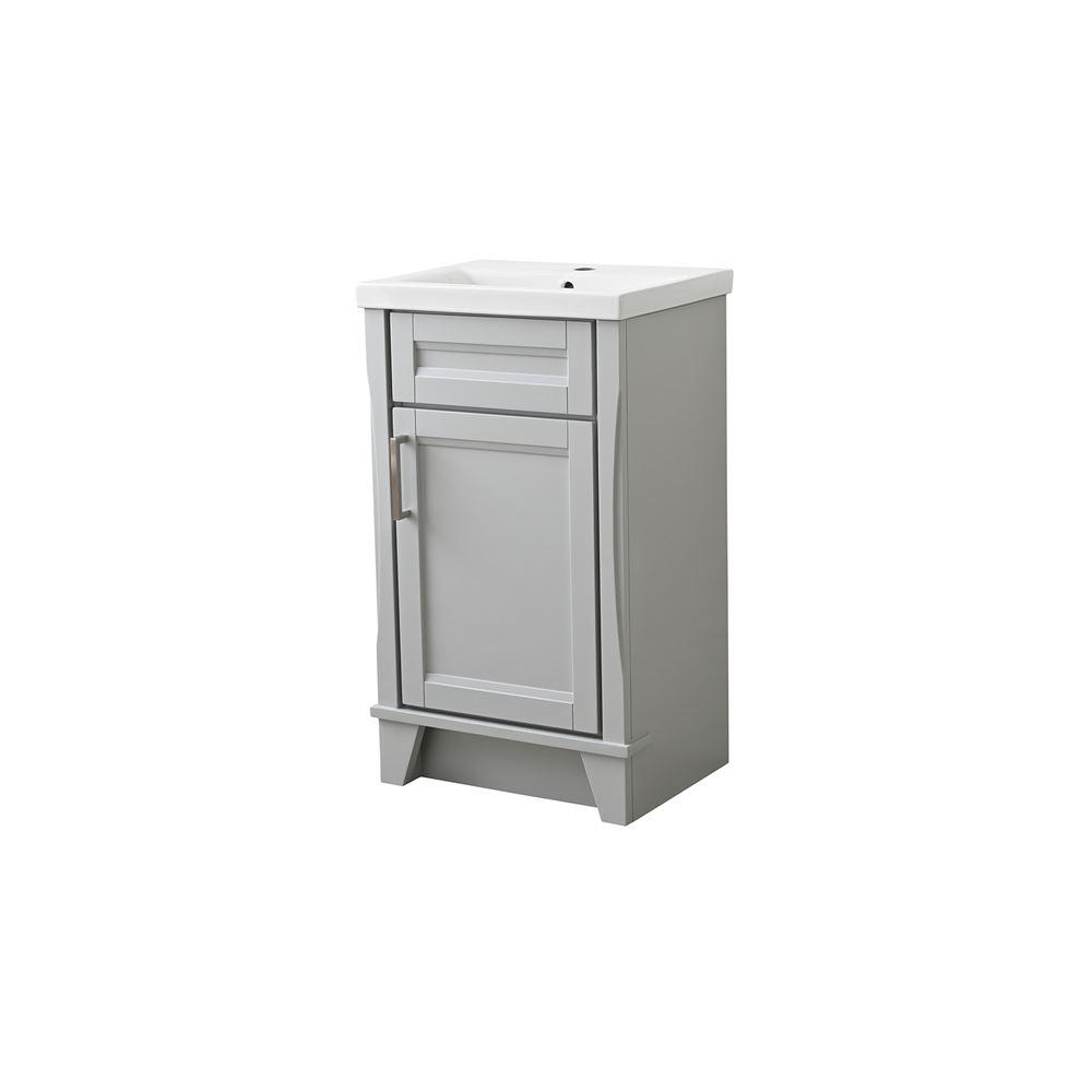 20 in. Single Sink Vanity in Light Gray Finish with White Ceramic Sink Top. Picture 1