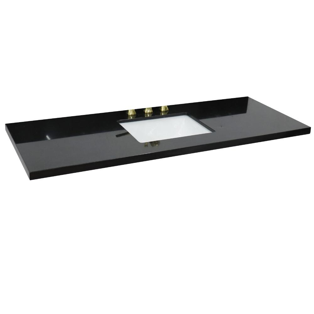 61 Black galaxy countertop and single rectangle sink. Picture 1