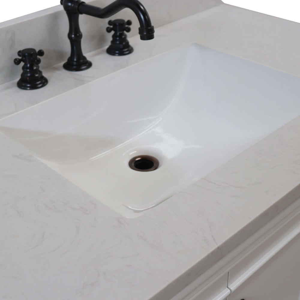 37 in. Single Sink Vanity in White with Engineered Quartz Top. Picture 12
