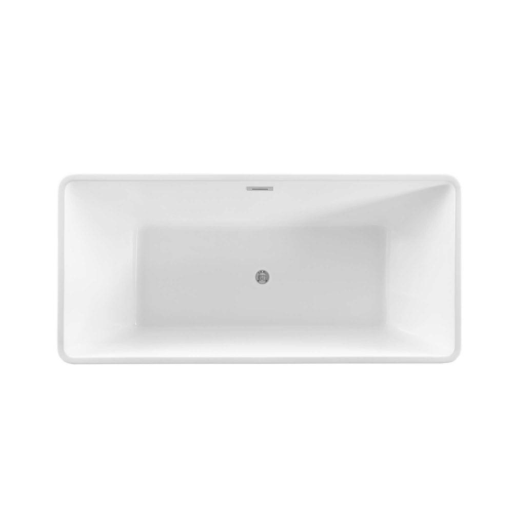 Rieti 67 inch Freestanding Bathtub in Glossy White. Picture 2