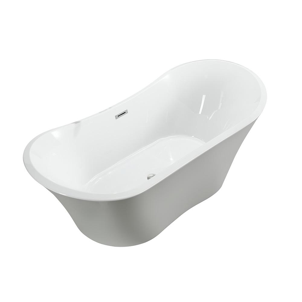 Ancona 71 inch Freestanding Bathtub in Glossy White. Picture 3